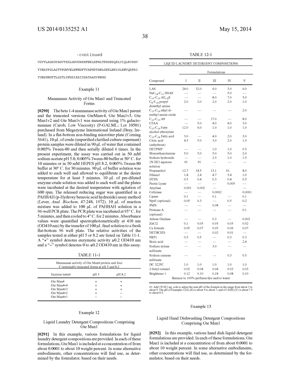 DETERGENT COMPOSITIONS CONTAINING GEOBACILLUS TEPIDAMANS MANNANASE AND     METHODS OF USE THEREOF - diagram, schematic, and image 59