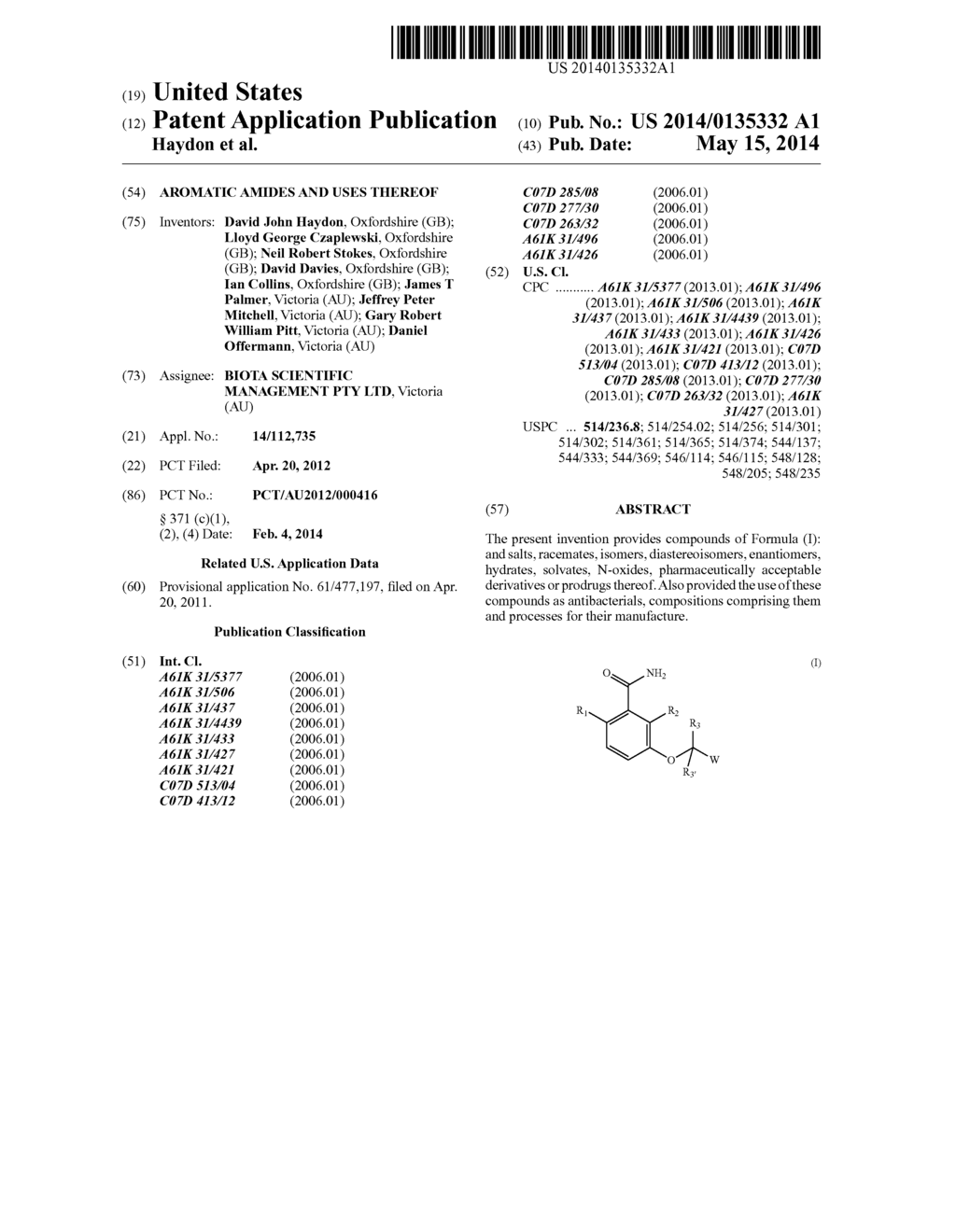 AROMATIC AMIDES AND USES THEREOF - diagram, schematic, and image 01