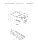 Analyte measurement device with a single shot actuator diagram and image