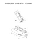 Analyte measurement device with a single shot actuator diagram and image