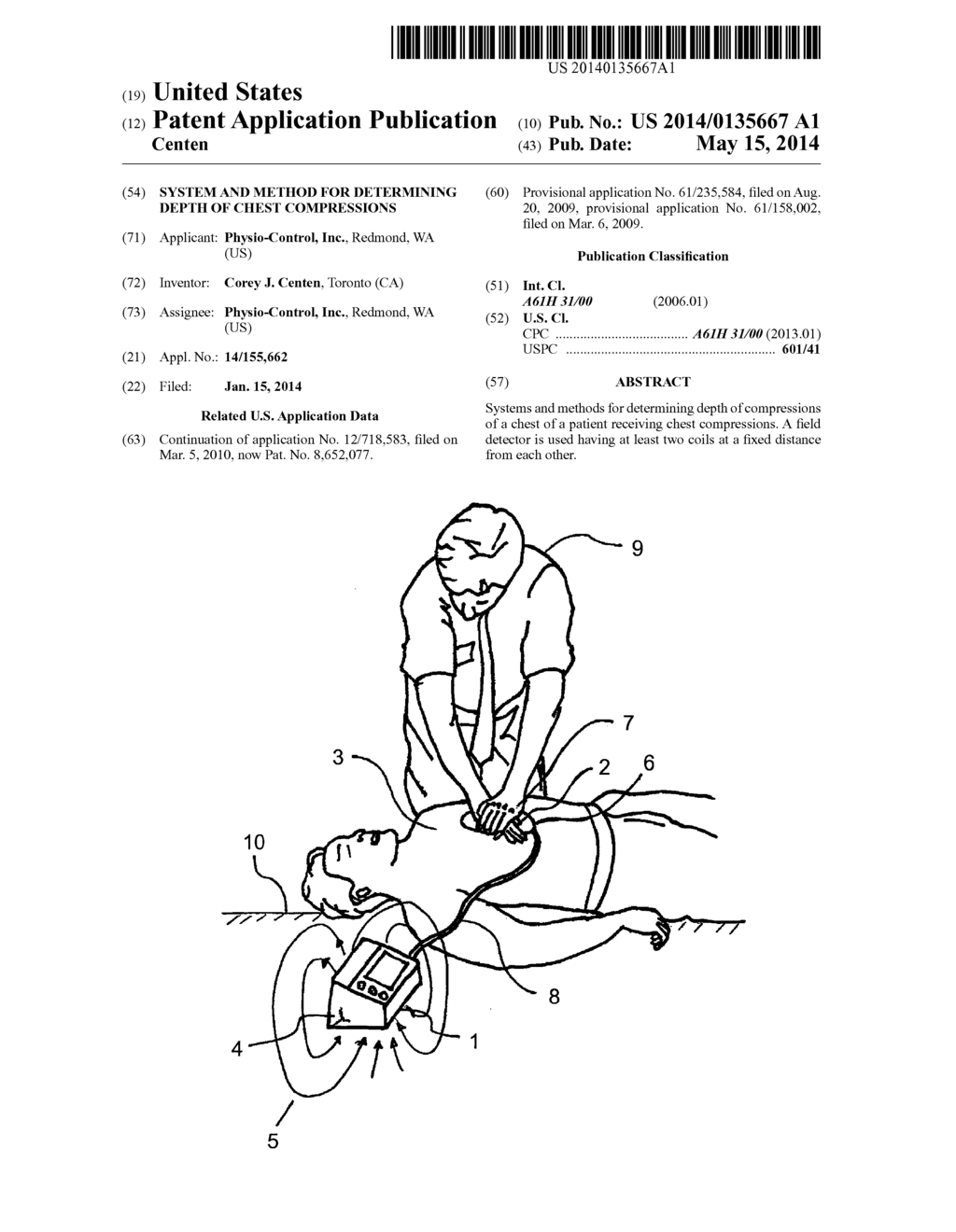 SYSTEM AND METHOD FOR DETERMINING  DEPTH OF CHEST COMPRESSIONS - diagram, schematic, and image 01