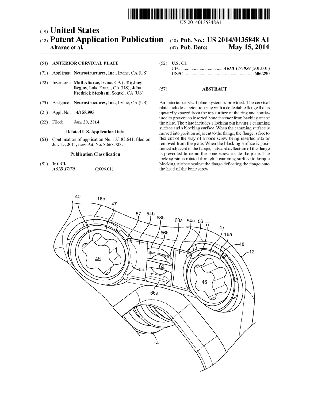 Anterior cervical plate - diagram, schematic, and image 01