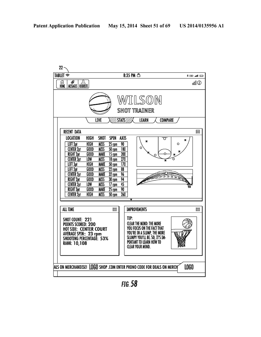 SPORT PERFORMANCE SYSTEM WITH BALL SENSING - diagram, schematic, and image 52