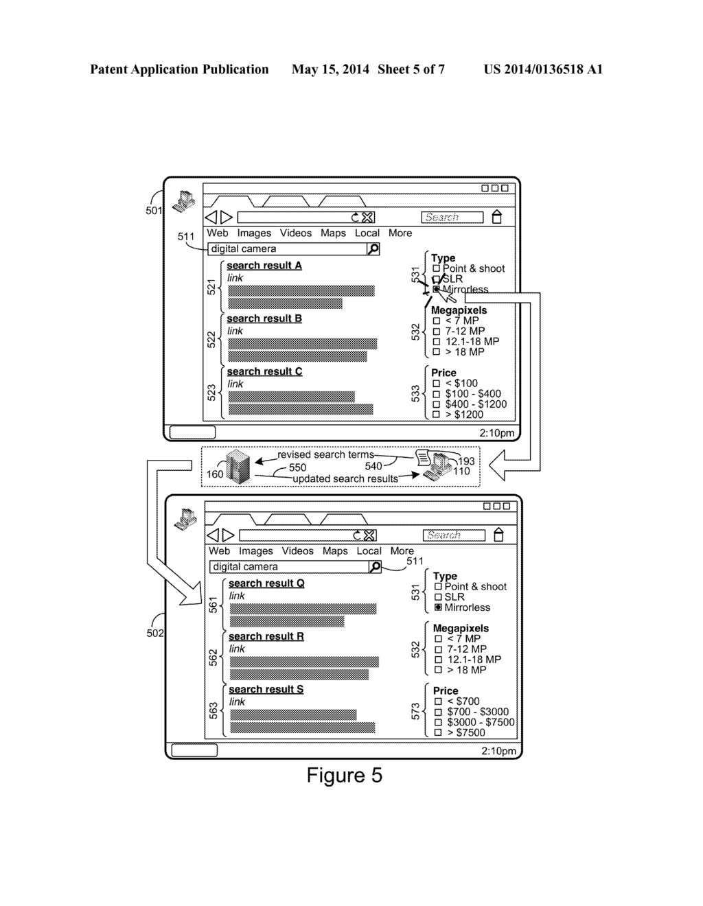 MULTI-PANE PRESENTATION OF MULTIDIMENSIONAL SEARCH RESULTS - diagram, schematic, and image 06