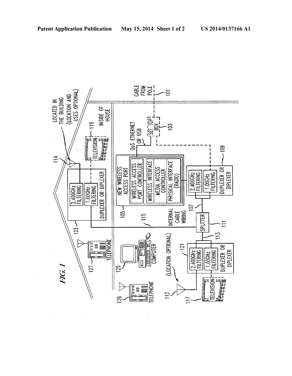 INTRA-PREMISES WIRELESS BROADBAND SERVICE USING LUMPED AND DISTRIBUTED     WIRELESS RADIATION FROM CABLE SOURCE INPUT - diagram, schematic, and image 02