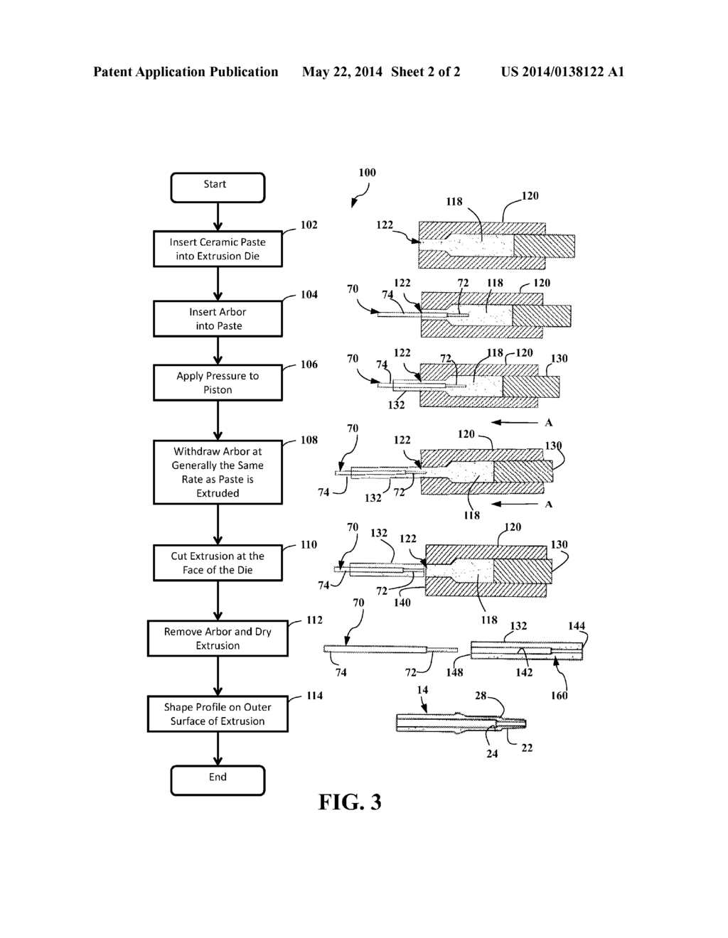 EXTRUDED INSULATOR FOR SPARK PLUG AND METHOD OF MAKING THE SAME - diagram, schematic, and image 03