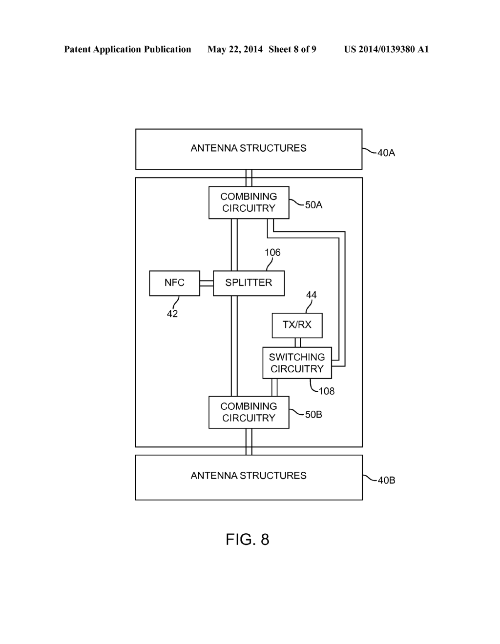 Shared Antenna Structures for Near-Field Communications and Non-Near-Field     Communications Circuitry - diagram, schematic, and image 09