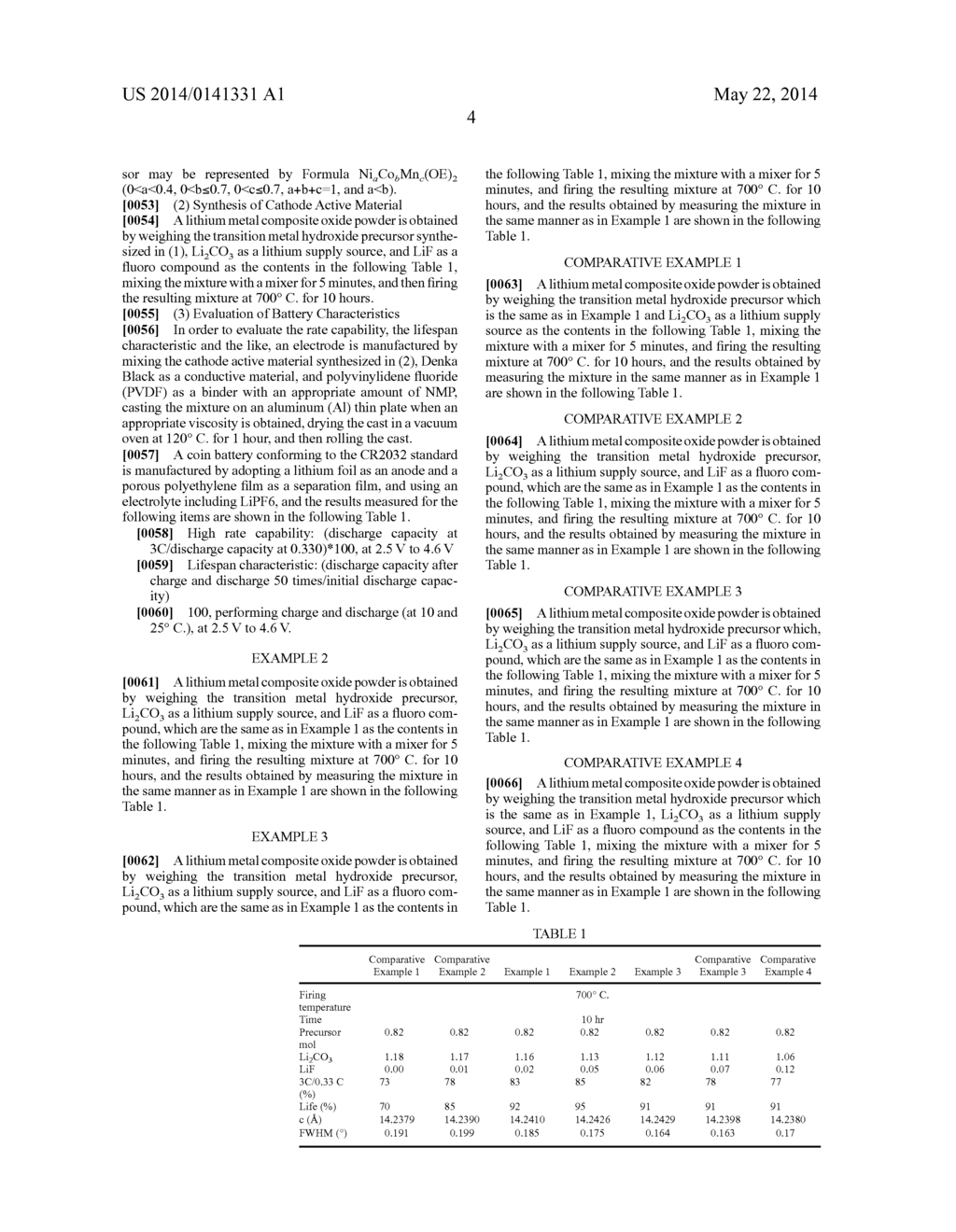 CATHODE ACTIVE MATERIAL, METHOD FOR PREPARING THE SAME, AND LITHIUM     SECONDARY BATTERIES INCLUDING THE SAME - diagram, schematic, and image 05