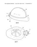 TRANSPORTABLE AIR CIRCULATING AND COOLING ASSEMBLY FOR USE WITH A HEAD     COVERING diagram and image