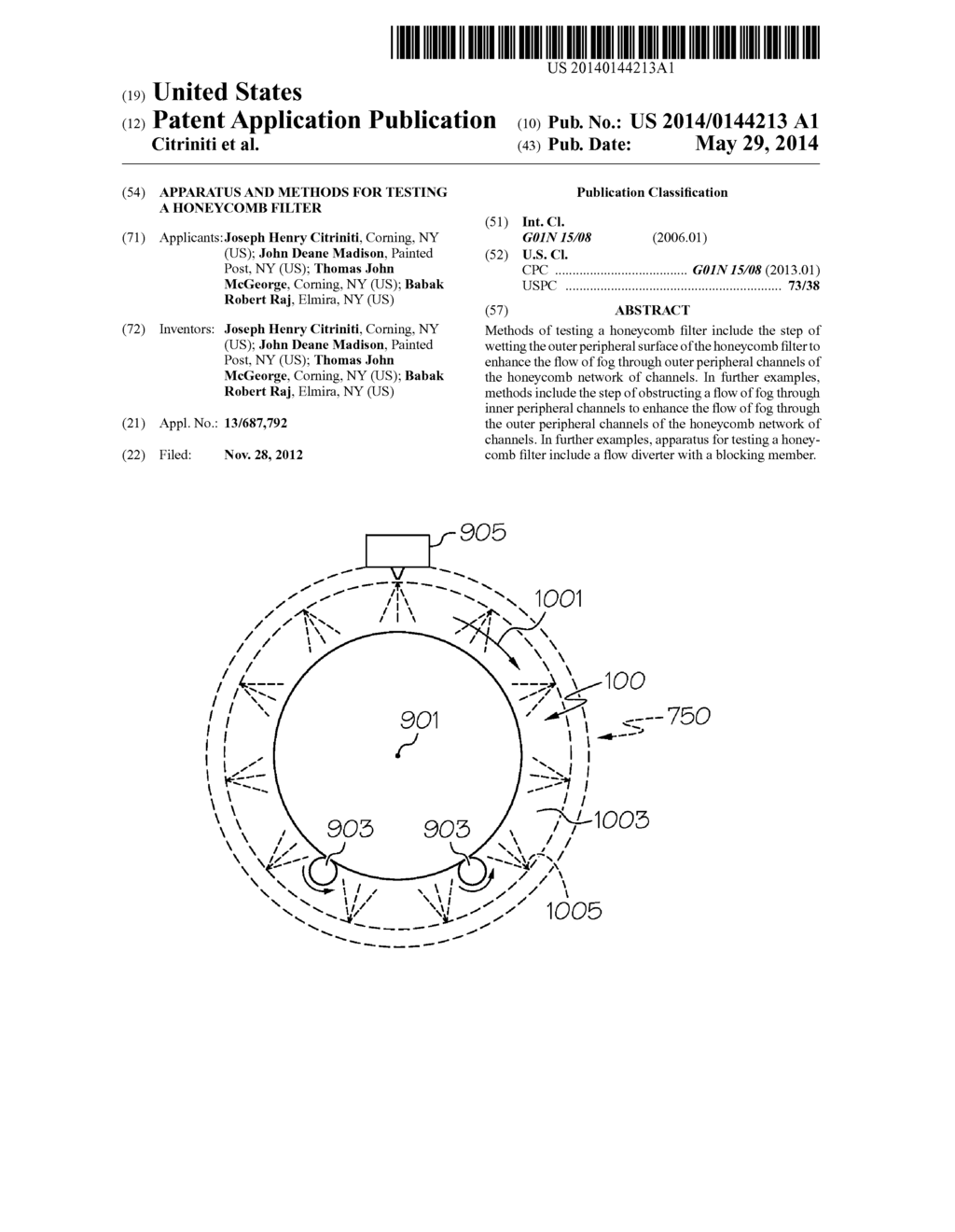 APPARATUS AND METHODS FOR TESTING A HONEYCOMB FILTER - diagram, schematic, and image 01