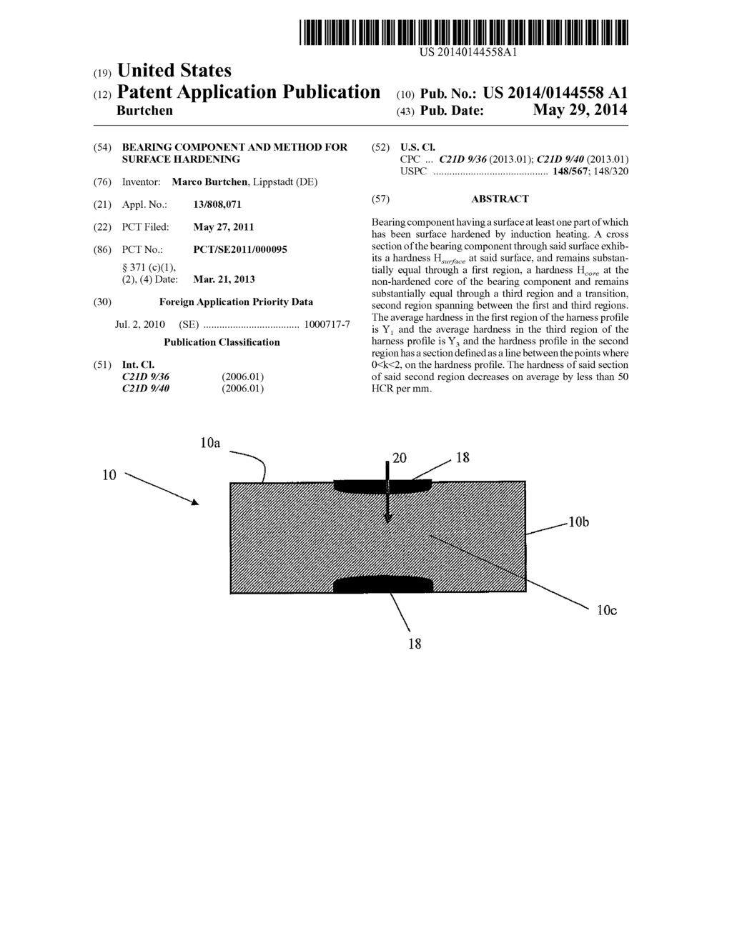 BEARING COMPONENT AND METHOD FOR SURFACE HARDENING - diagram, schematic, and image 01