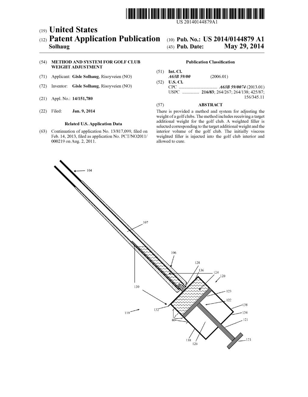 METHOD AND SYSTEM FOR GOLF CLUB WEIGHT ADJUSTMENT - diagram, schematic, and image 01