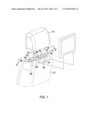 MOUNTING ASSEMBLY FOR SECURING AN ENTERTAINMENT DEVICE TO A VEHICLE SEAT diagram and image