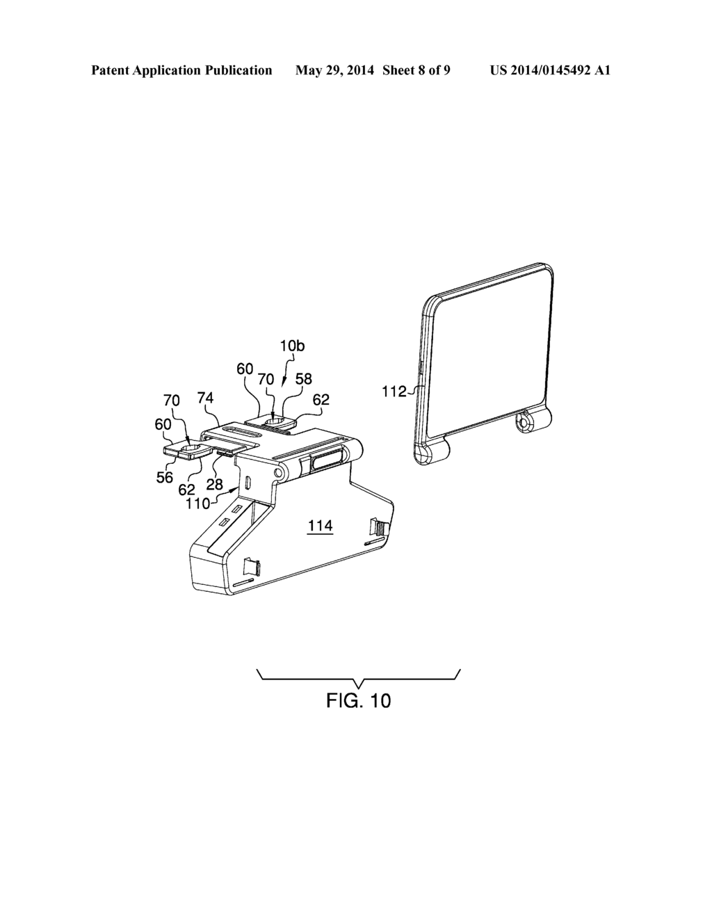 MOUNTING ASSEMBLY FOR SECURING AN ENTERTAINMENT DEVICE TO A VEHICLE SEAT - diagram, schematic, and image 09