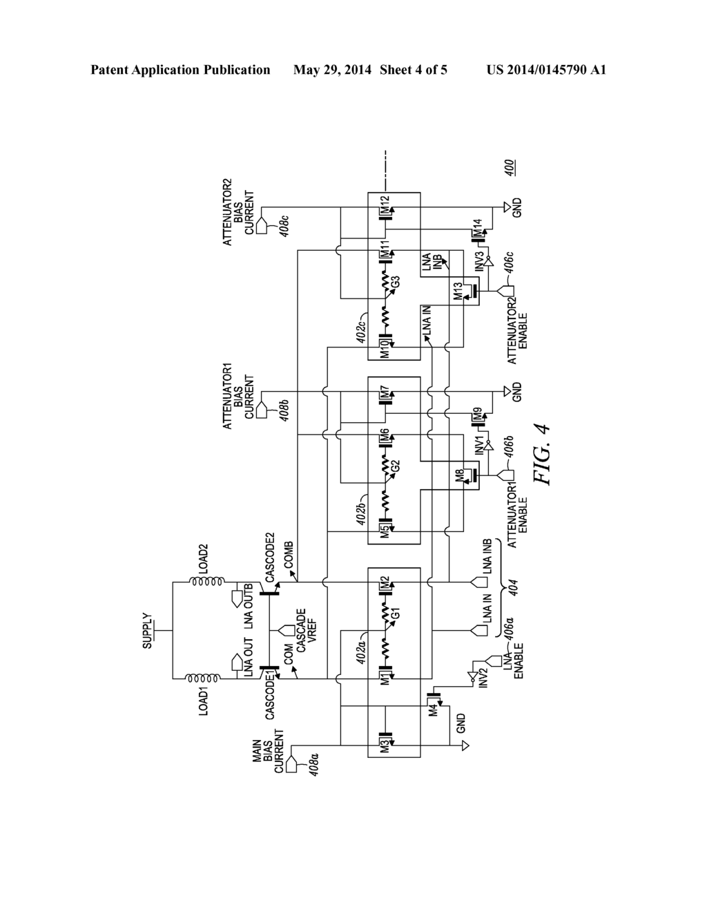 METHOD AND APPARATUS FOR IMPLEMENTING A LOW NOISE AMPLIFIER WITH     ASSOCIATED GAIN AND INPUT IMPEDANCE - diagram, schematic, and image 05