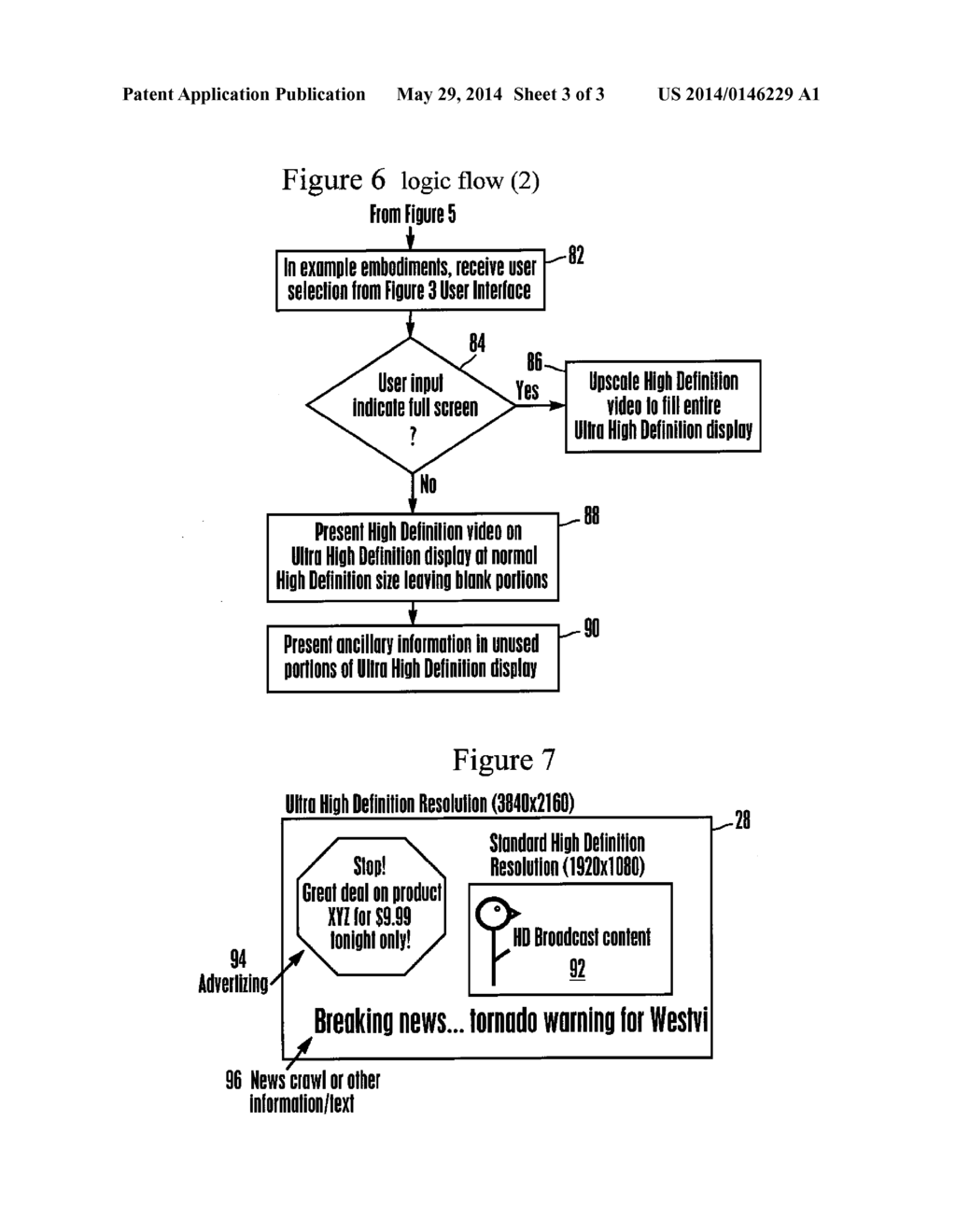 USING EXTRA SPACE ON ULTRA HIGH DEFINITION DISPLAY PRESENTING HIGH     DEFINITION VIDEO - diagram, schematic, and image 04