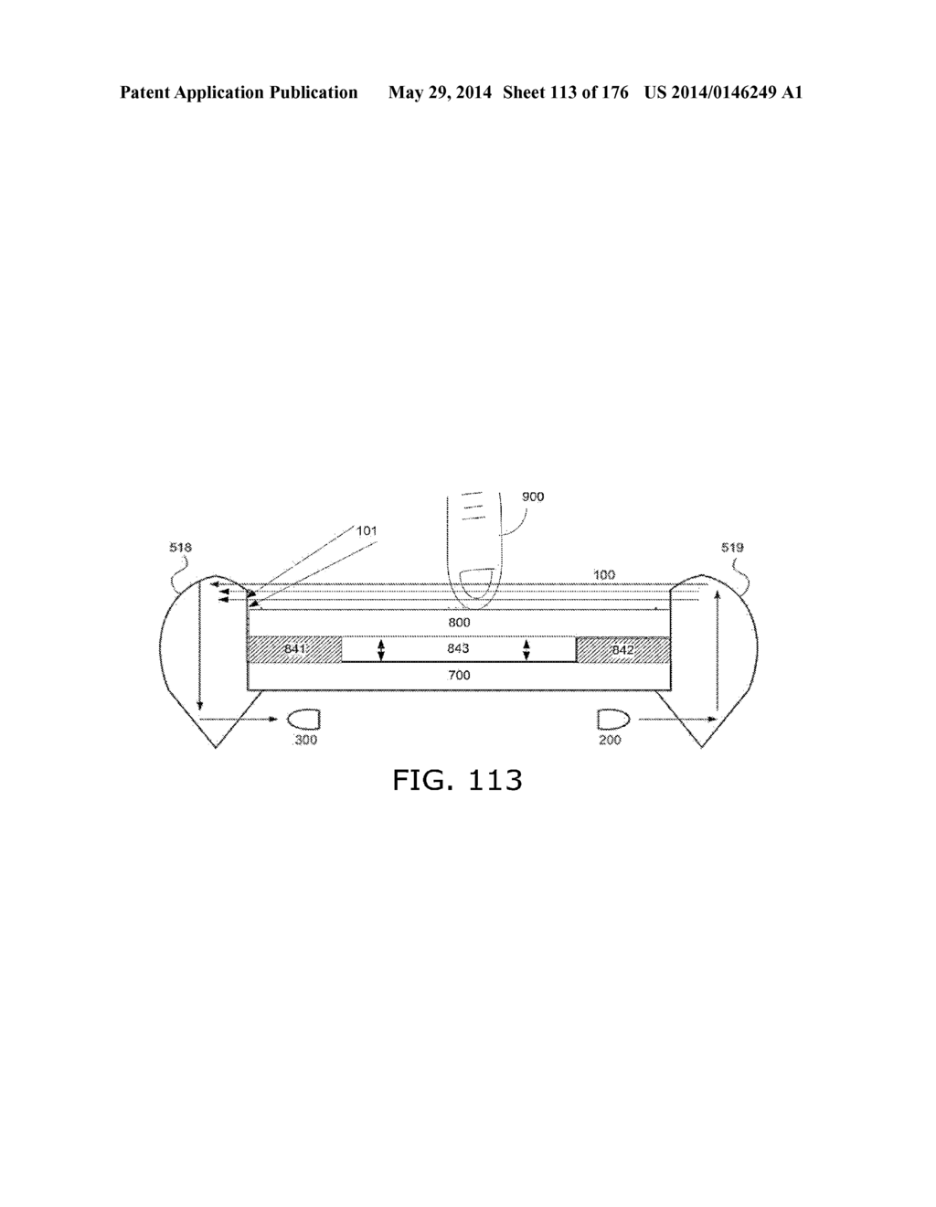 Light-based touch surface with curved borders and sloping bezel - diagram, schematic, and image 114