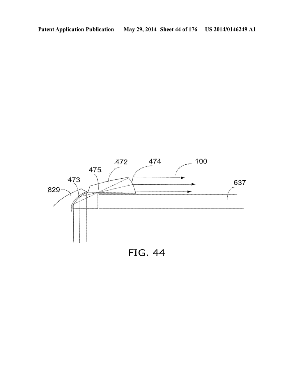 Light-based touch surface with curved borders and sloping bezel - diagram, schematic, and image 45