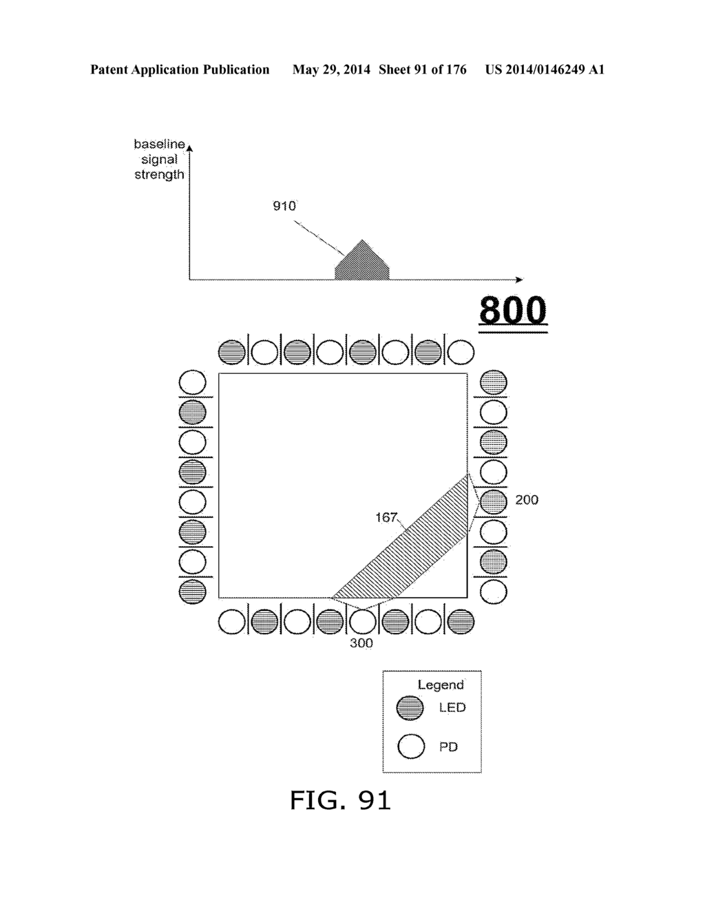 Light-based touch surface with curved borders and sloping bezel - diagram, schematic, and image 92