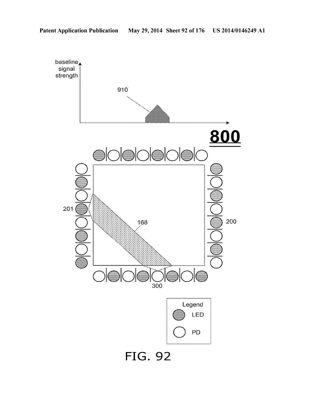 Light-based touch surface with curved borders and sloping bezel - diagram, schematic, and image 93