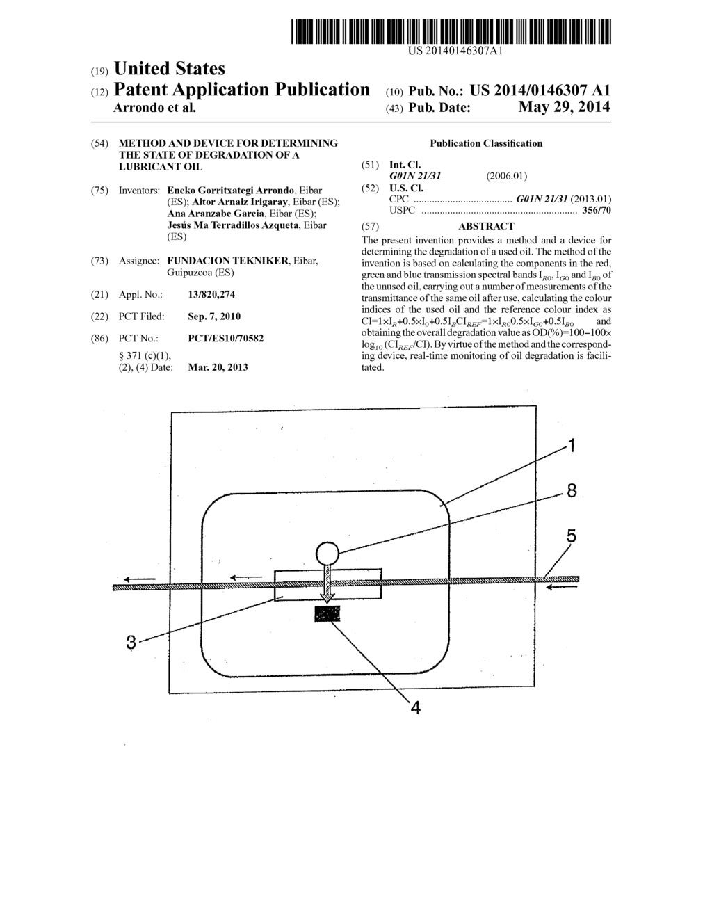 Method and Device For Determining the State of Degradation of a Lubricant     Oil - diagram, schematic, and image 01