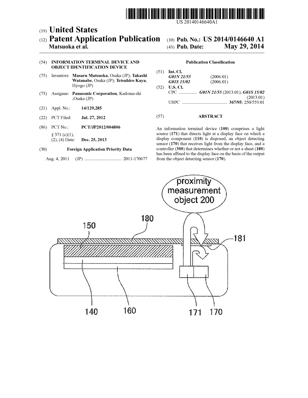 INFORMATION TERMINAL DEVICE AND OBJECT IDENTIFICATION DEVICE - diagram, schematic, and image 01