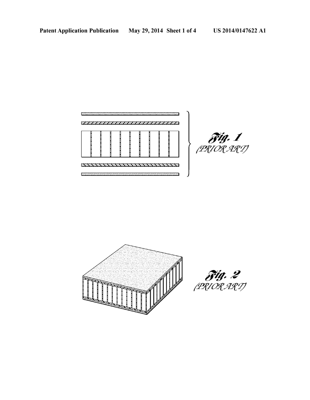 SANDWICH-TYPE, STRUCTURAL, COMPOSITE PANEL HAVING A PATTERN OF DEPRESSIONS     FORMED AT A LOWER OUTER SURFACE THEREOF AND STIFFENING SUPPORTS RECEIVED     AND RETAINED THEREIN - diagram, schematic, and image 02