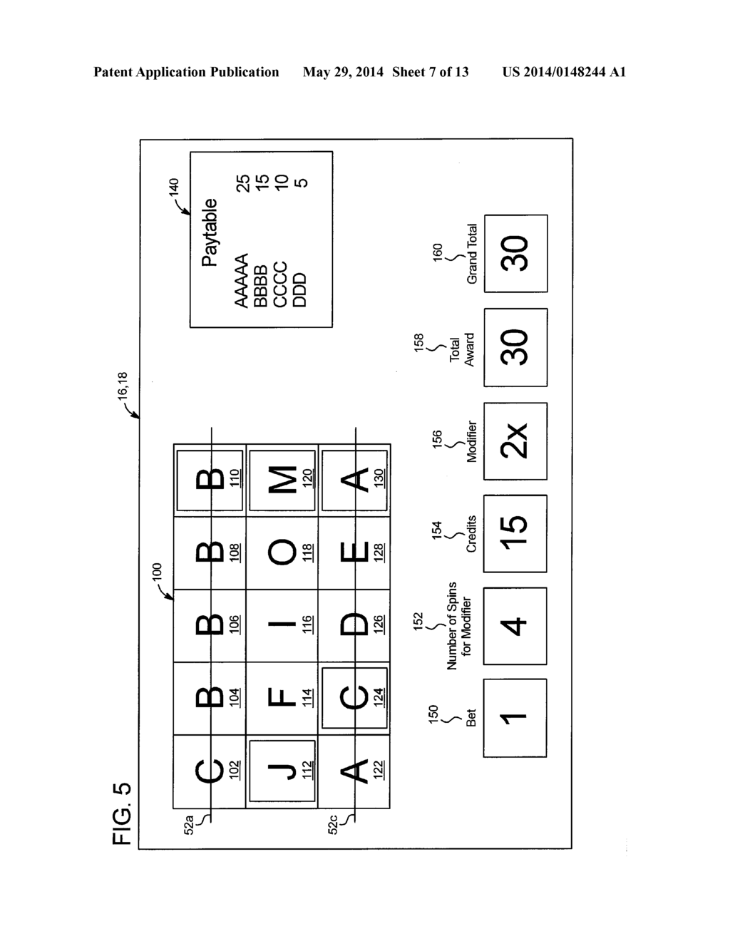 GAMING SYSTEM AND METHOD FOR PROVIDING DESIGNATED SYMBOL DISPLAY AREAS     THAT MODIFY AWARDS - diagram, schematic, and image 08