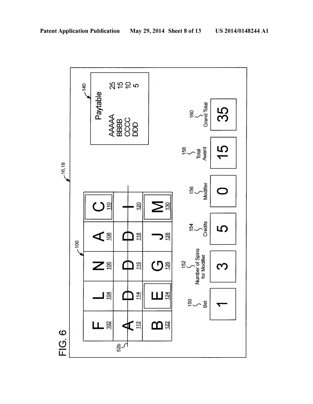 GAMING SYSTEM AND METHOD FOR PROVIDING DESIGNATED SYMBOL DISPLAY AREAS     THAT MODIFY AWARDS - diagram, schematic, and image 09