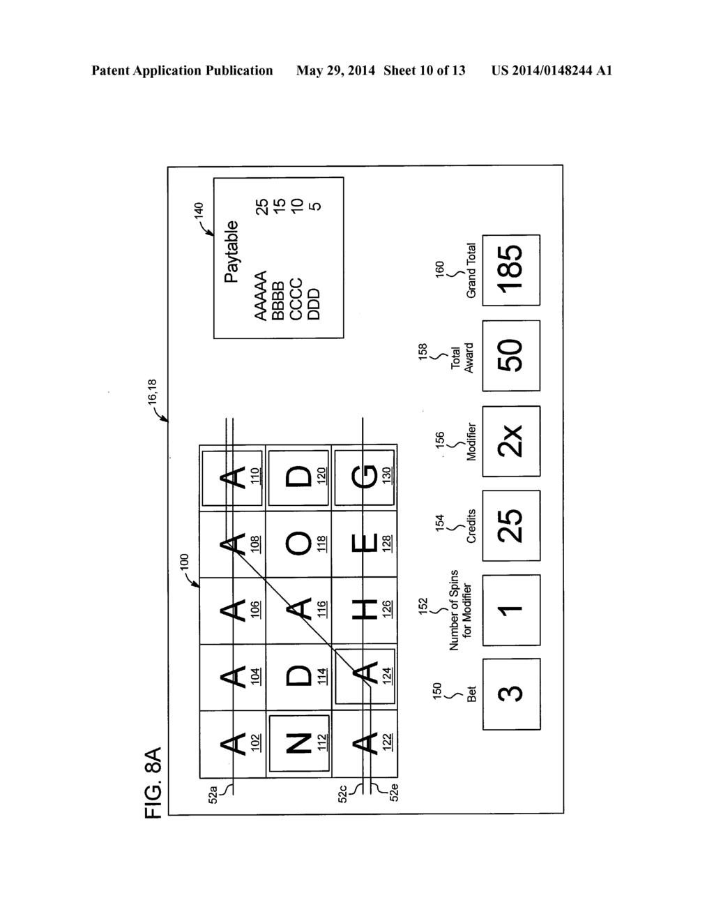GAMING SYSTEM AND METHOD FOR PROVIDING DESIGNATED SYMBOL DISPLAY AREAS     THAT MODIFY AWARDS - diagram, schematic, and image 11