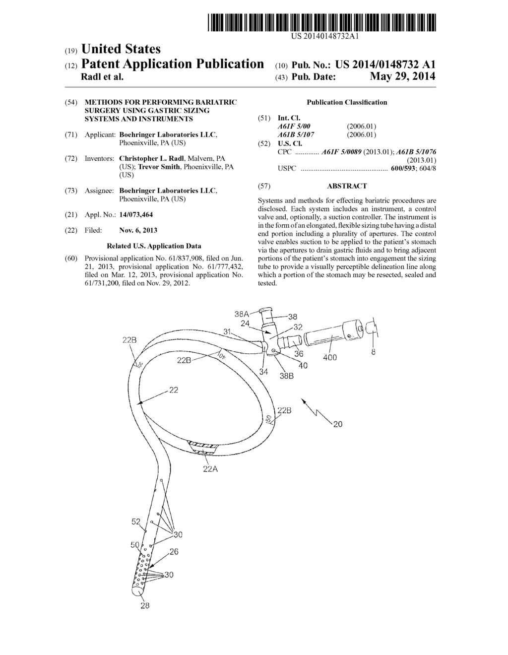 METHODS FOR PERFORMING BARIATRIC SURGERY USING GASTRIC SIZING SYSTEMS AND     INSTRUMENTS - diagram, schematic, and image 01