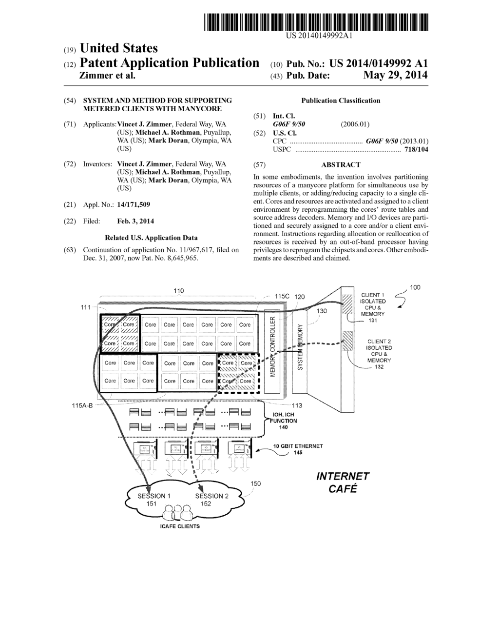 SYSTEM AND METHOD FOR SUPPORTING METERED CLIENTS WITH MANYCORE - diagram, schematic, and image 01