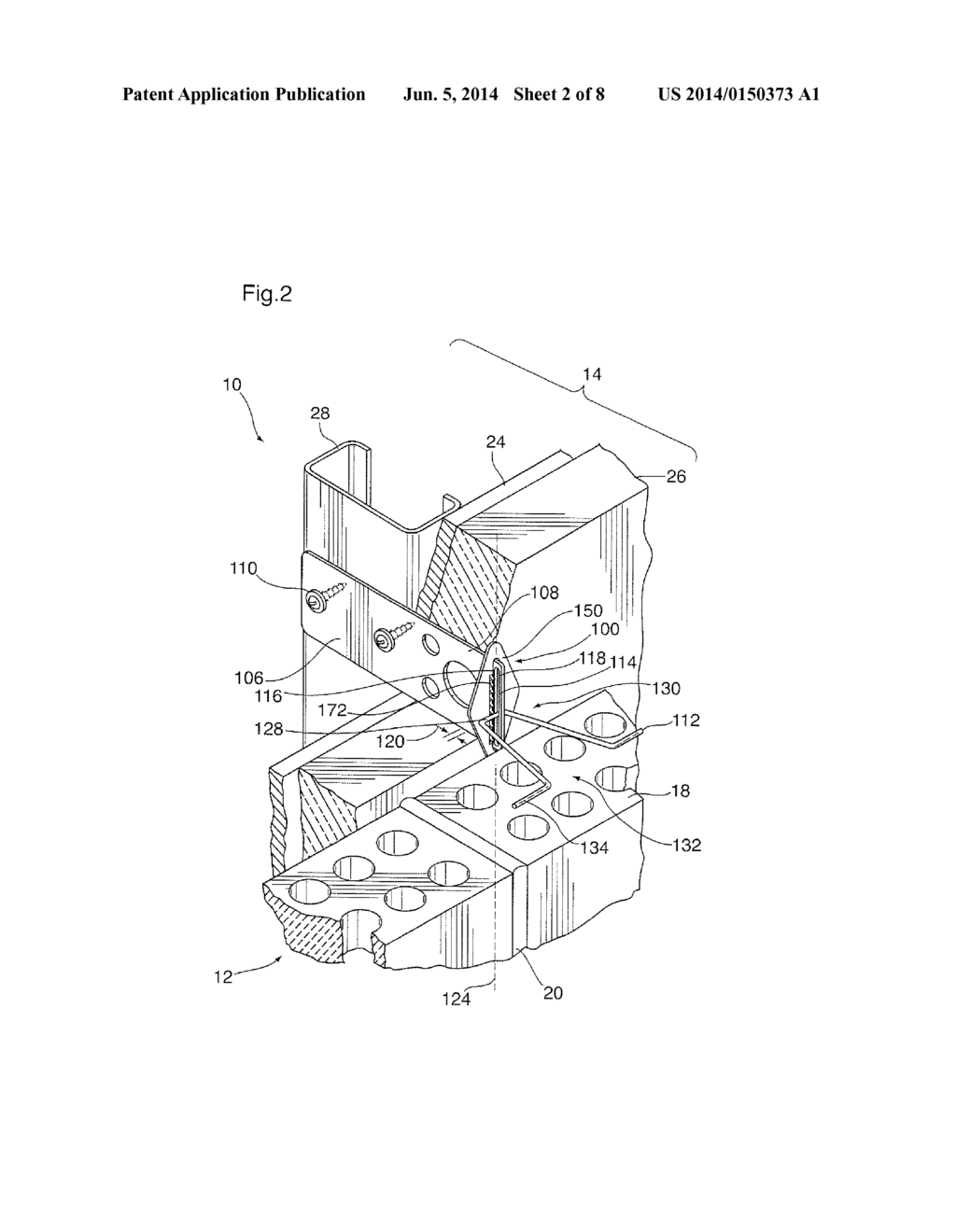 TIE SYSTEM FOR CONNECTING A VENEER WALL TO A CEMENTITIOUS BACKUP WALL - diagram, schematic, and image 03