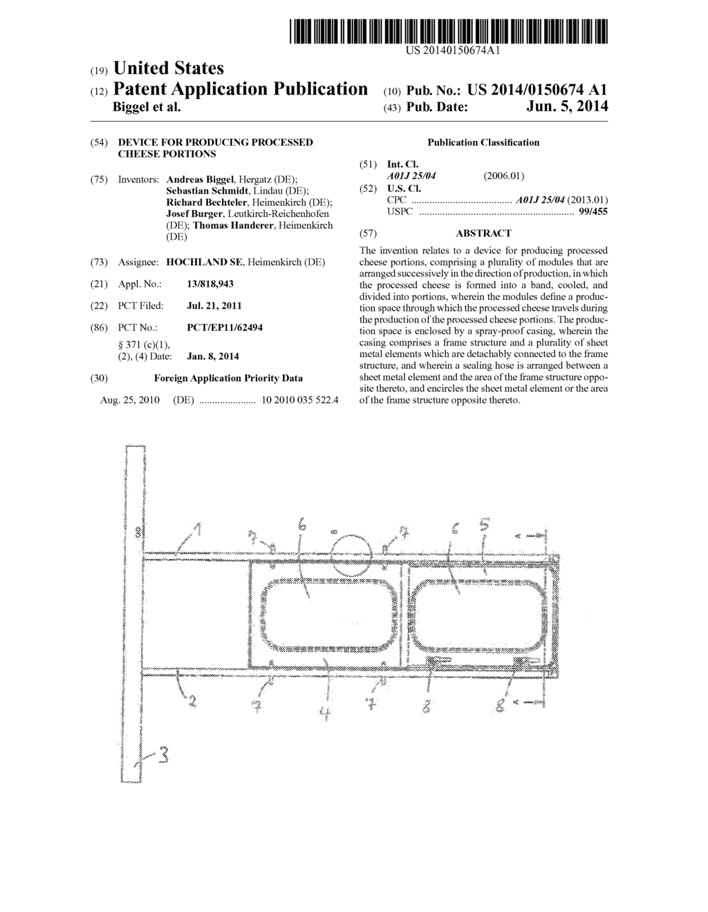 DEVICE FOR PRODUCING PROCESSED CHEESE PORTIONS - diagram, schematic, and image 01