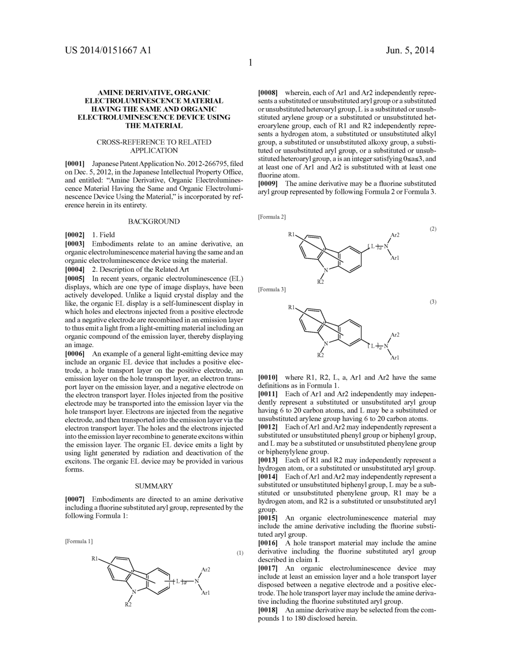 AMINE DERIVATIVE, ORGANIC ELECTROLUMINESCENCE MATERIAL HAVING THE SAME AND     ORGANIC ELECTROLUMINESCENCE DEVICE USING THE MATERIAL - diagram, schematic, and image 03