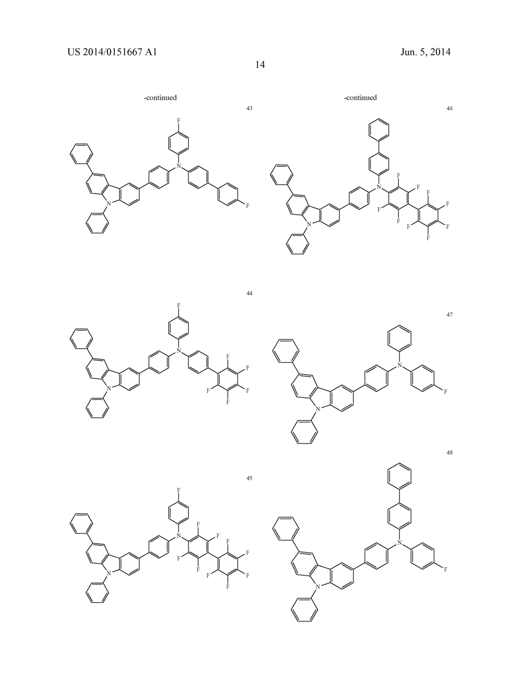 AMINE DERIVATIVE, ORGANIC ELECTROLUMINESCENCE MATERIAL HAVING THE SAME AND     ORGANIC ELECTROLUMINESCENCE DEVICE USING THE MATERIAL - diagram, schematic, and image 16