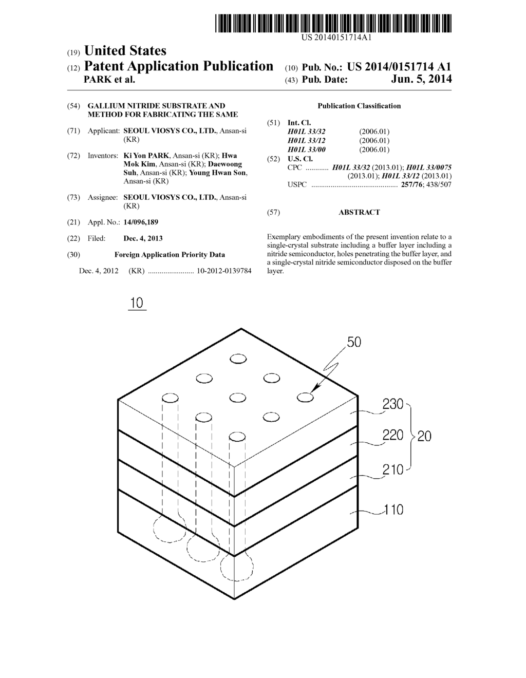 GALLIUM NITRIDE SUBSTRATE AND METHOD FOR FABRICATING THE SAME - diagram, schematic, and image 01