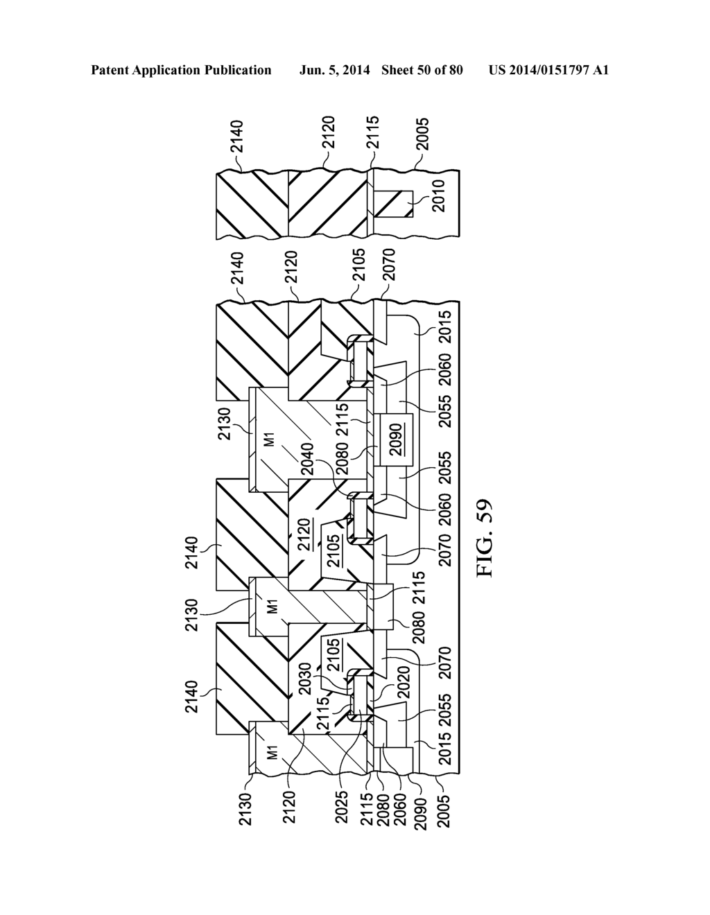 SEMICONDUCTOR DEVICE INCLUDING ALTERNATING SOURCE AND DRAIN REGIONS, AND     RESPECTIVE SOURCE AND DRAIN METALLIC STRIPS - diagram, schematic, and image 51