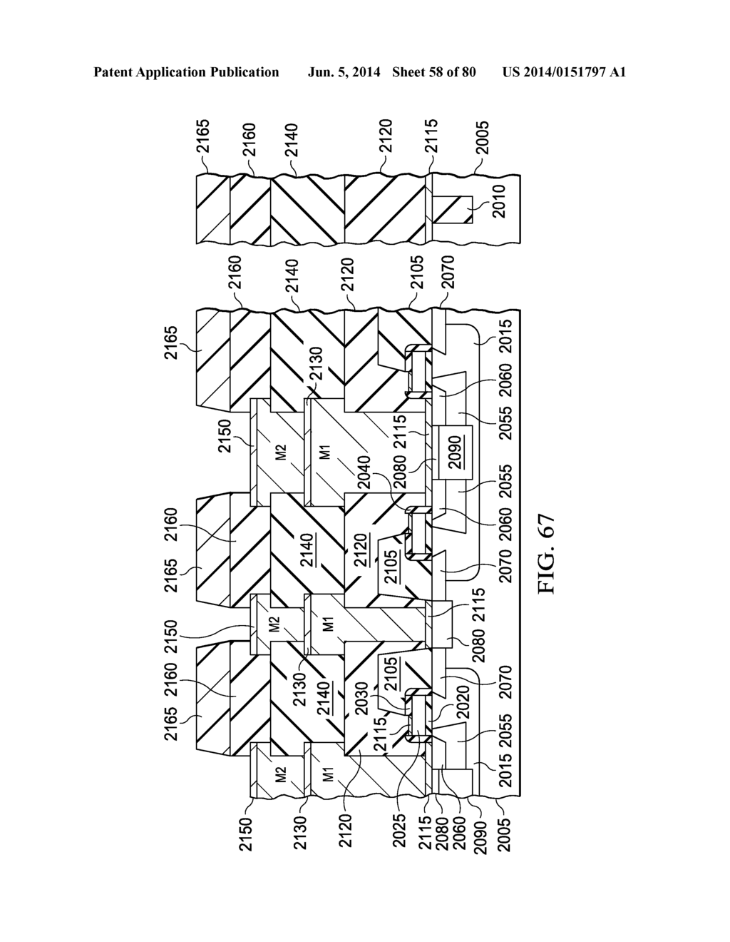 SEMICONDUCTOR DEVICE INCLUDING ALTERNATING SOURCE AND DRAIN REGIONS, AND     RESPECTIVE SOURCE AND DRAIN METALLIC STRIPS - diagram, schematic, and image 59