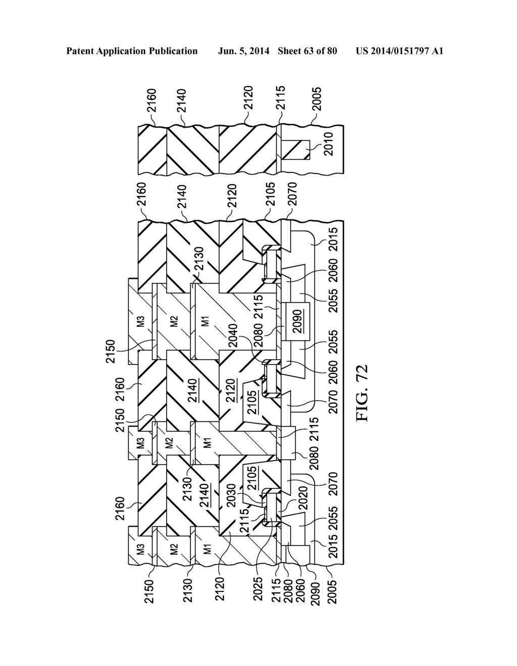 SEMICONDUCTOR DEVICE INCLUDING ALTERNATING SOURCE AND DRAIN REGIONS, AND     RESPECTIVE SOURCE AND DRAIN METALLIC STRIPS - diagram, schematic, and image 64