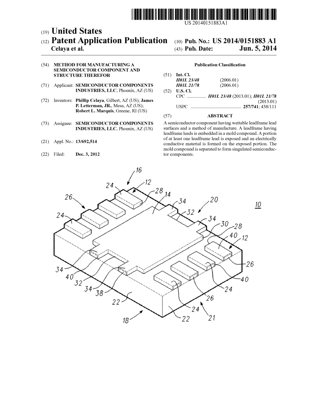 METHOD FOR MANUFACTURING A SEMICONDUCTOR COMPONENT AND STRUCTURE THEREFOR - diagram, schematic, and image 01