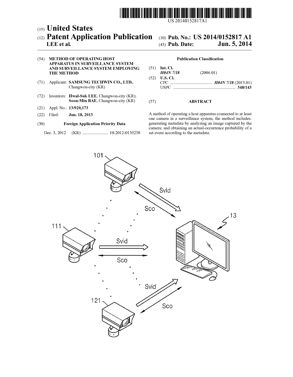 METHOD OF OPERATING HOST APPARATUS IN SURVEILLANCE SYSTEM AND SURVEILLANCE     SYSTEM EMPLOYING THE METHOD - diagram, schematic, and image 01