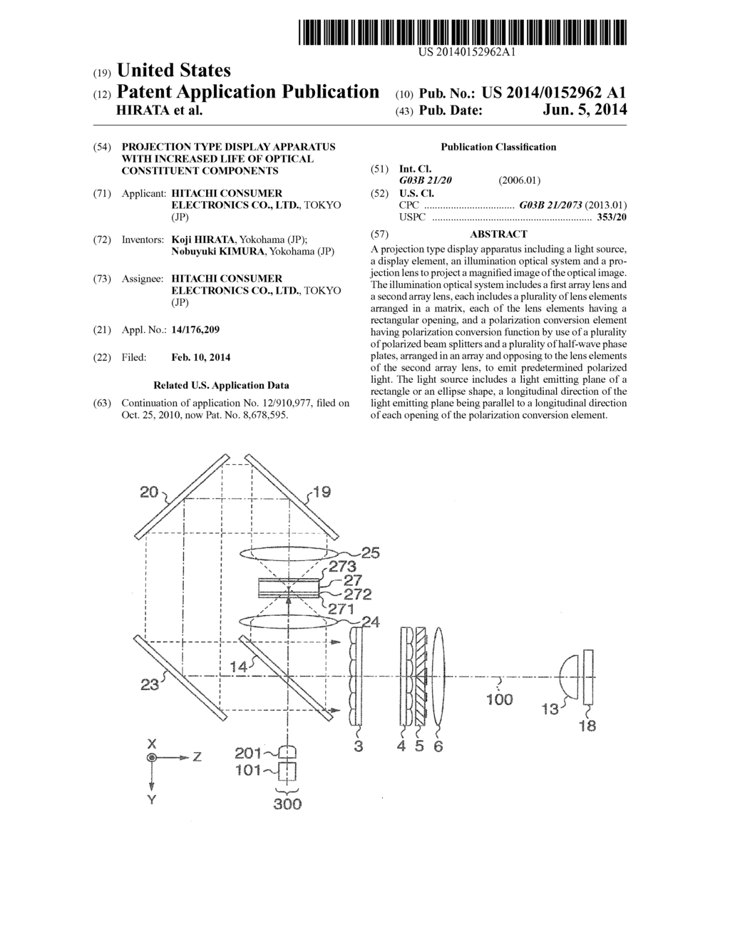 PROJECTION TYPE DISPLAY APPARATUS WITH INCREASED LIFE OF OPTICAL     CONSTITUENT COMPONENTS - diagram, schematic, and image 01