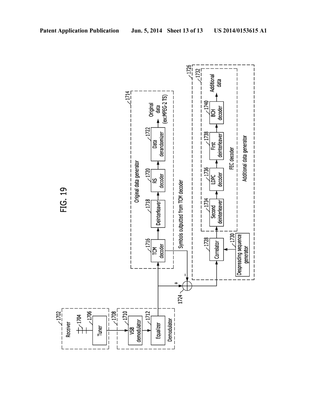 METHOD AND APPARATUS FOR TRANSMITTING/RECEIVING BROADCASTING-COMMUNICATION     DATA - diagram, schematic, and image 14