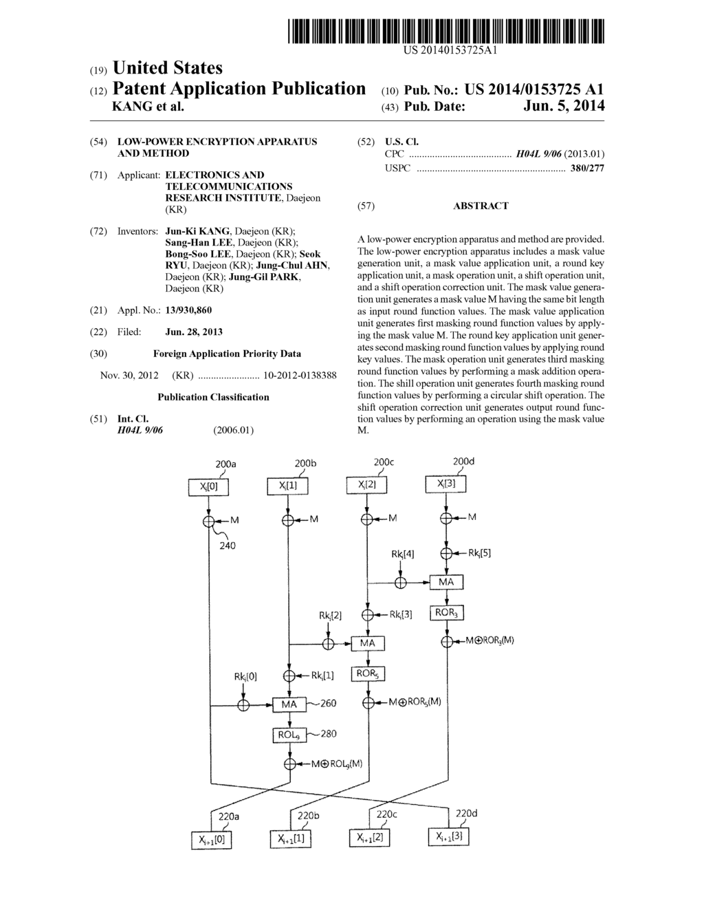 LOW-POWER ENCRYPTION APPARATUS AND METHOD - diagram, schematic, and image 01