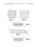 SANDWICH-TYPE COMPOSITE COMPONENT HAVING IMPRINTED 3-D STRUCTURES WHICH     PROVIDE AT LEAST ONE PATTERN AT AN OUTER SURFACE OF THE COMPONENT diagram and image