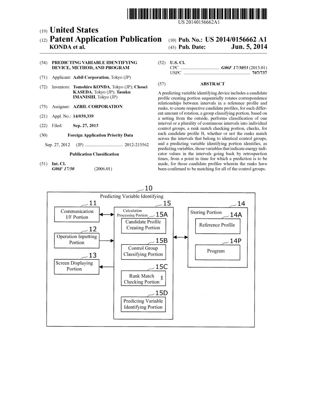 PREDICTING VARIABLE IDENTIFYING DEVICE, METHOD, AND PROGRAM - diagram, schematic, and image 01