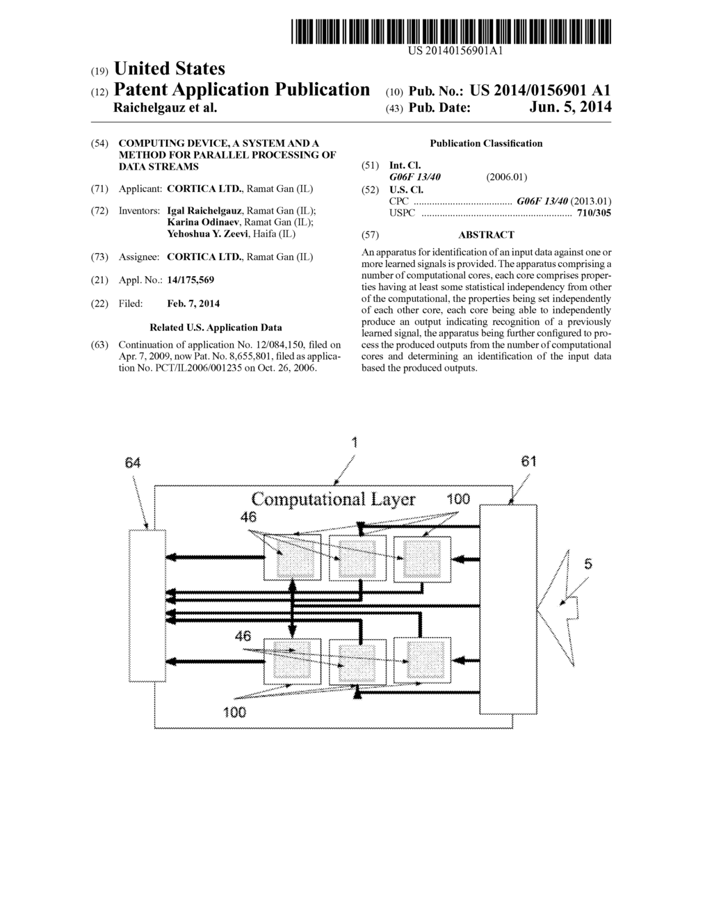 COMPUTING DEVICE, A SYSTEM AND A METHOD FOR PARALLEL PROCESSING OF DATA     STREAMS - diagram, schematic, and image 01