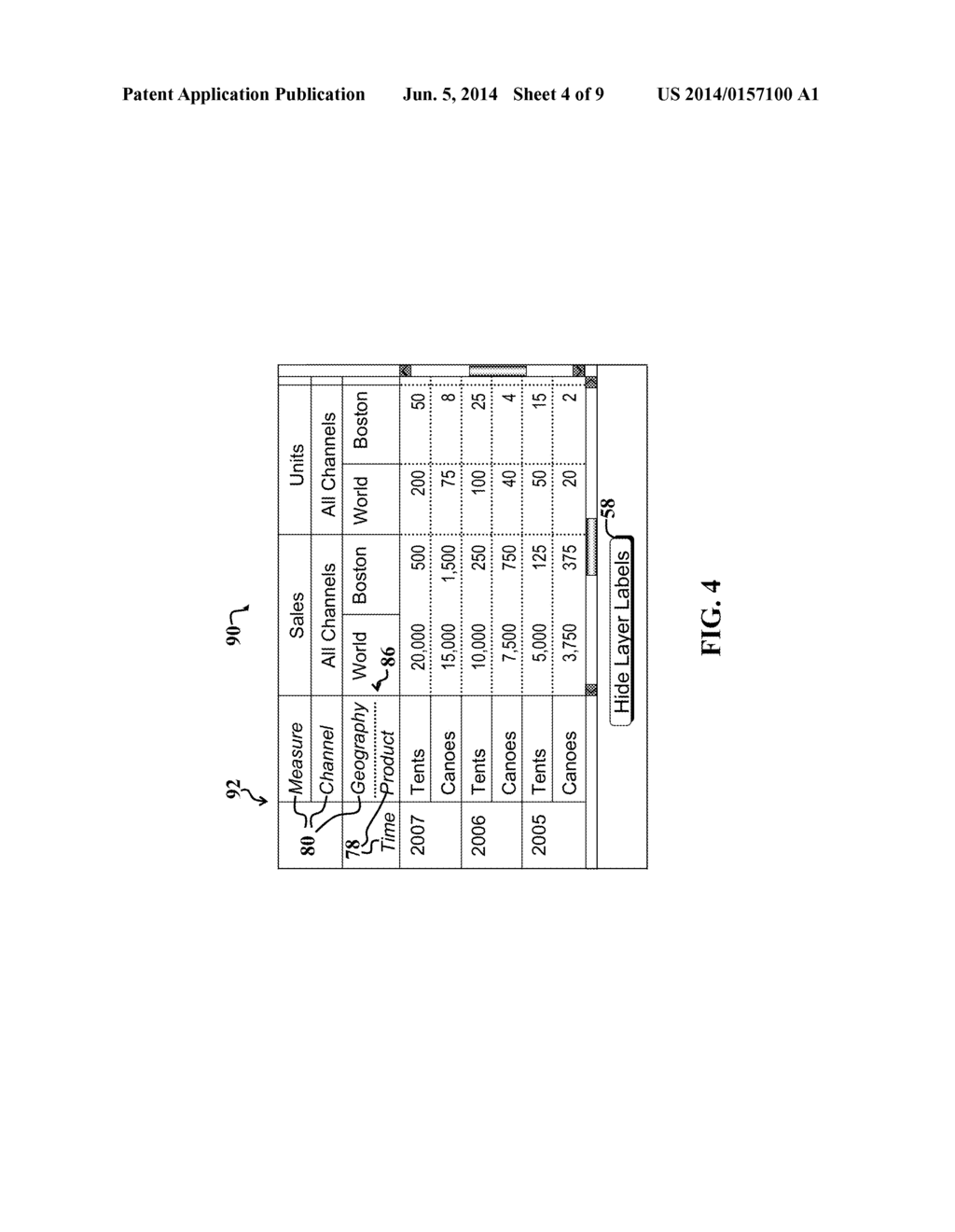 PERSISTENT LAYER LABELS FOR A PIVOT TABLE OR CROSS-TABULAR REPORT - diagram, schematic, and image 05