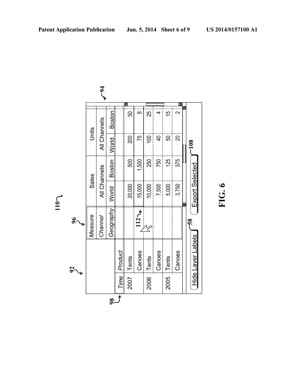 PERSISTENT LAYER LABELS FOR A PIVOT TABLE OR CROSS-TABULAR REPORT - diagram, schematic, and image 07